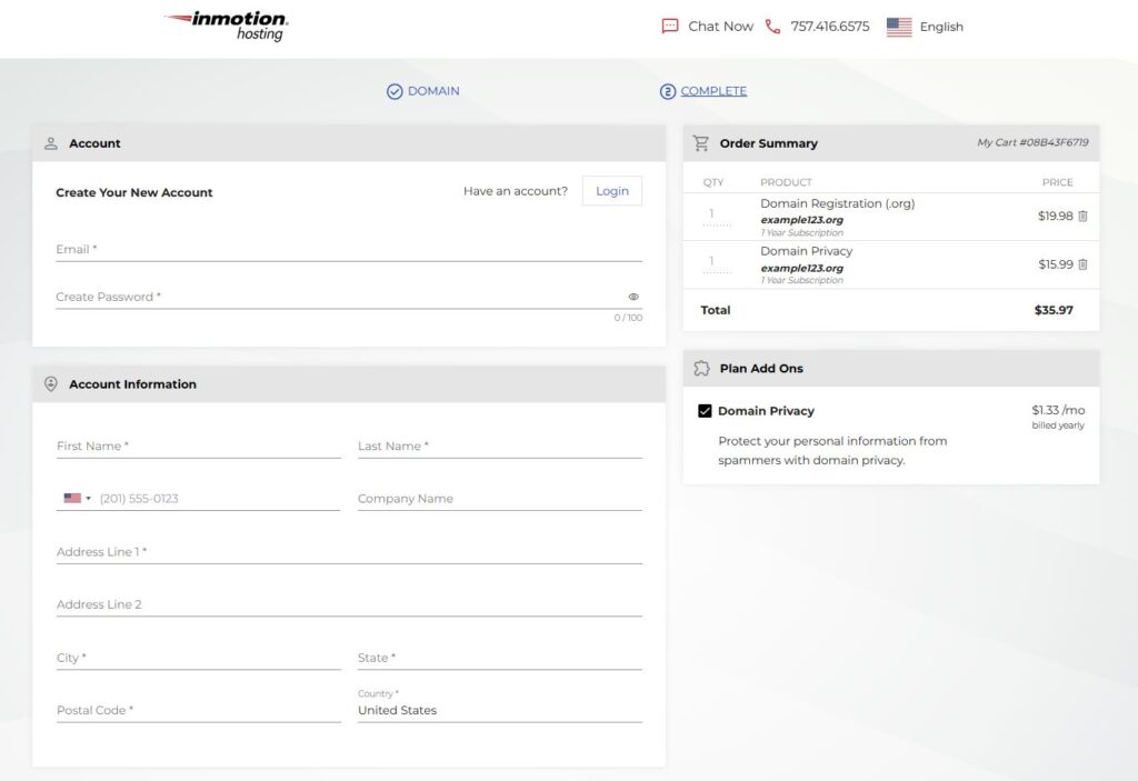 Buy a domain with InMotion Hosting
