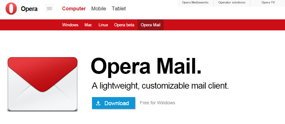 opera email download