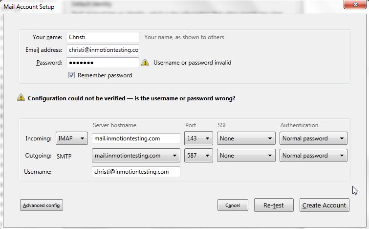 Thunderbird pop3. Thunderbird перевод на русский. Как переводится wrong username/password. Wrong Server password перевод. IMAP configuration on Android.