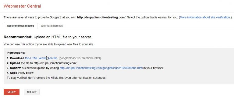 Verifying Your Website With Google | InMotion Hosting