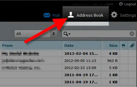 select address book menu option