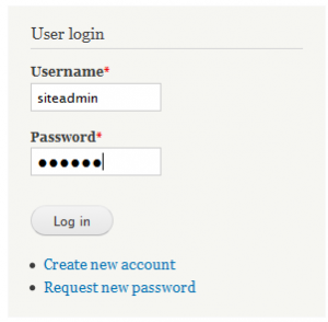 drupal login admin page