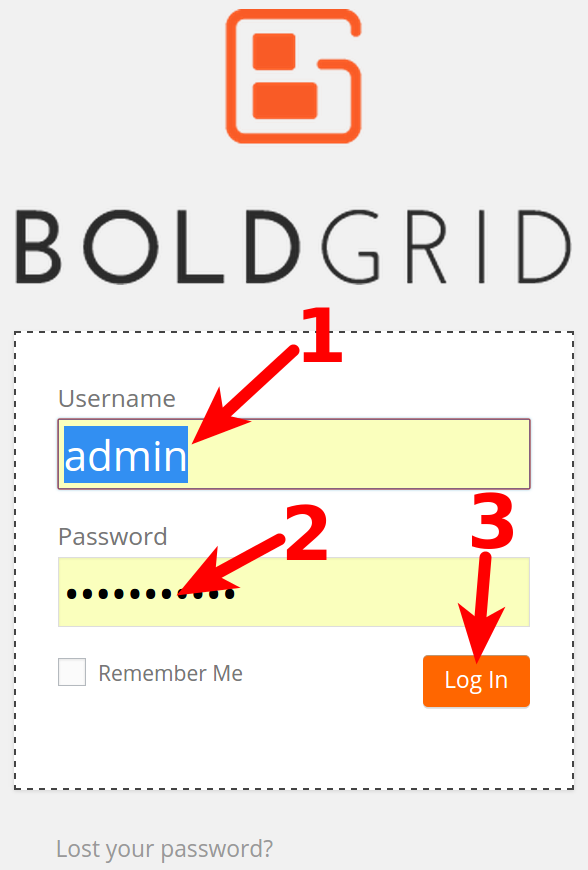 Bold Grid Log in