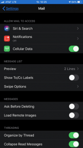 Change the swipe actions in Apple iPhone Email | InMotion Hosting