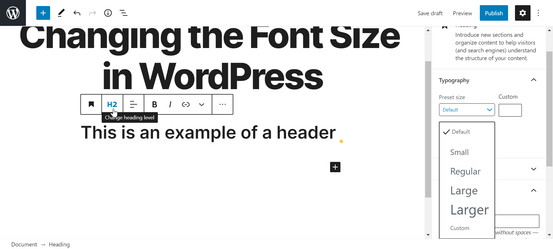 how-to-change-the-font-size-in-wordpress