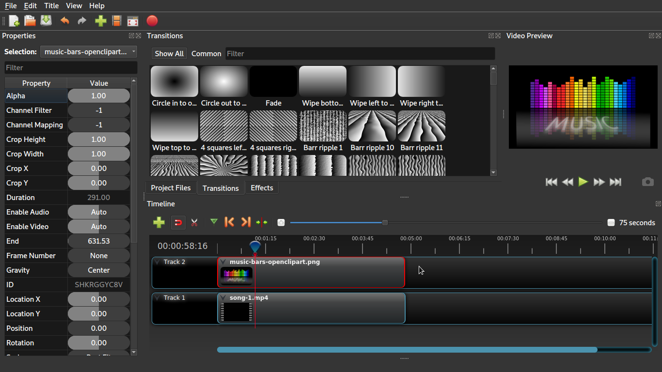 openshot video editor mute track