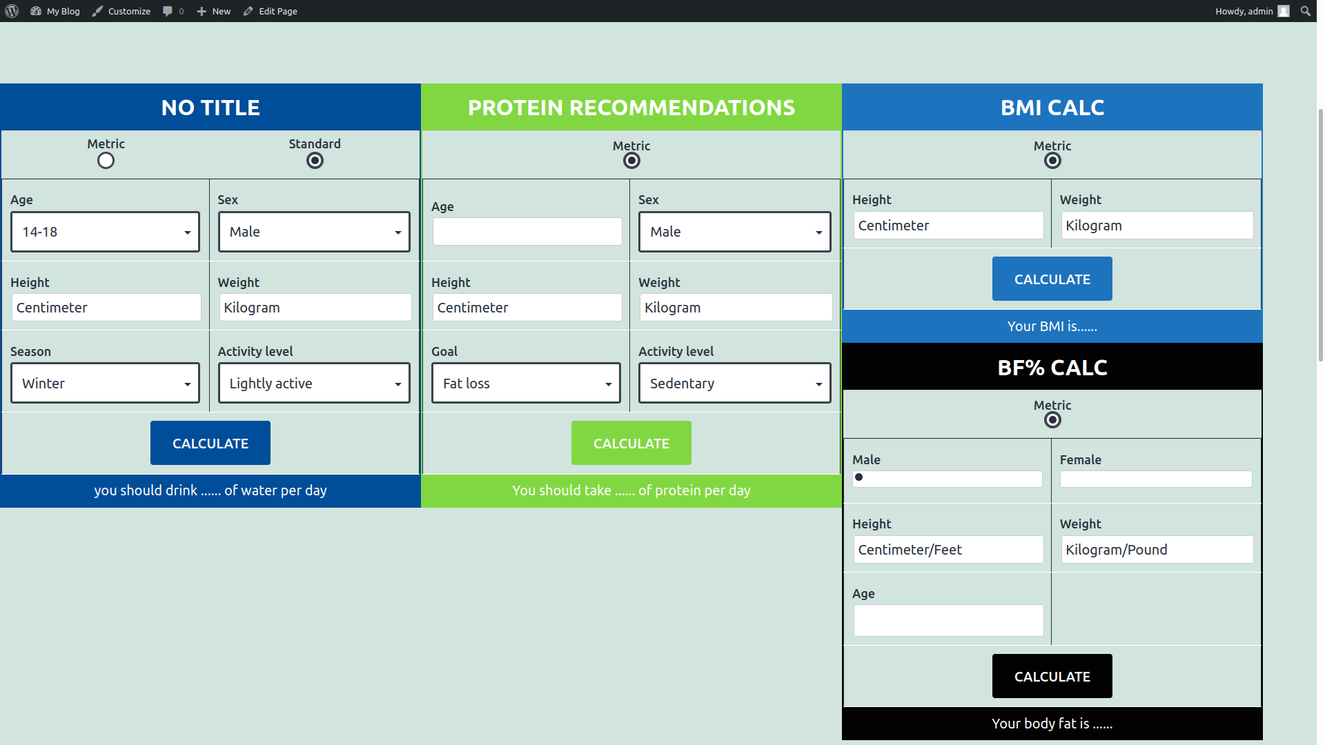 fitness-calculators-wordpress-plugin-inmotion-hosting