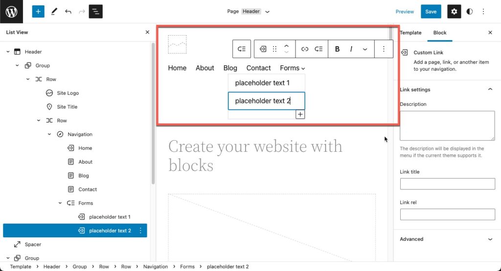 creating-submenus-using-the-wordpress-fse-inmotion-hosting